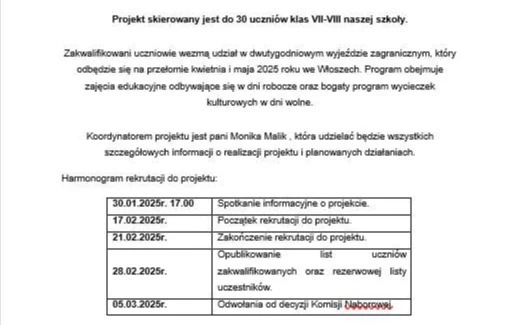 Zdjęcie do ERASMUS - Mobilność Edukacyjna Uczni&oacute;w